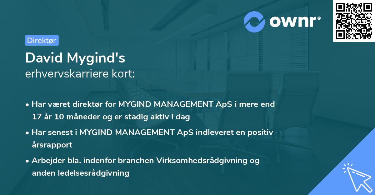 David Mygind's erhvervskarriere kort