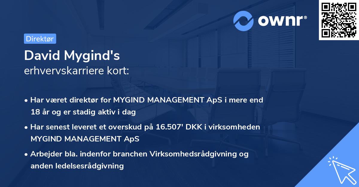 David Mygind's erhvervskarriere kort