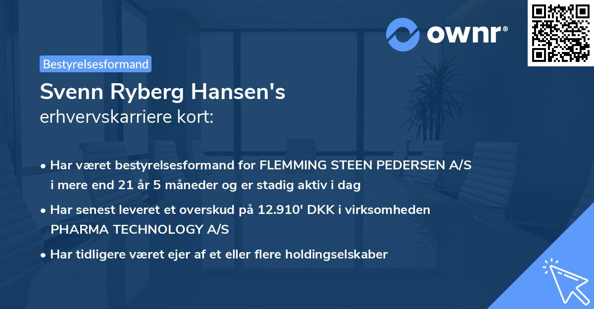 Svenn Ryberg Hansen's erhvervskarriere kort