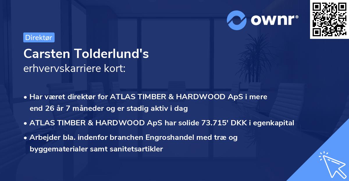 Carsten Tolderlund's erhvervskarriere kort