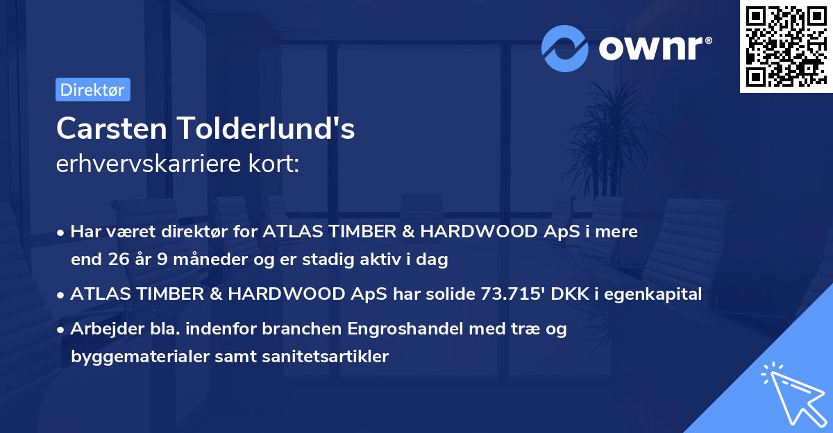 Carsten Tolderlund's erhvervskarriere kort