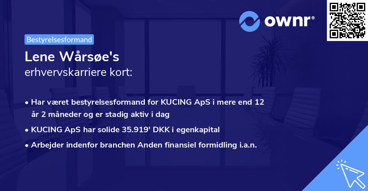 Lene Wårsøe's erhvervskarriere kort