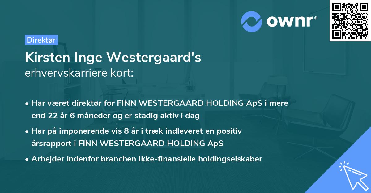 Kirsten Inge Westergaard's erhvervskarriere kort