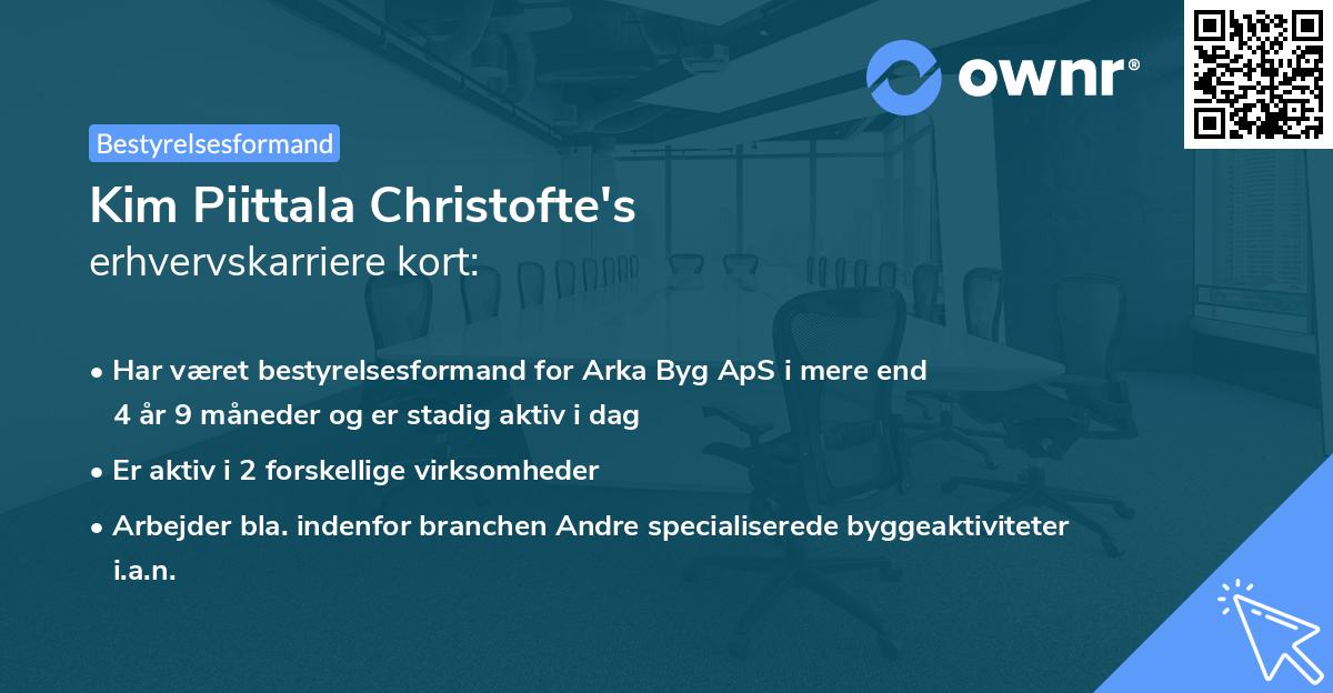 Kim Piittala Christofte's erhvervskarriere kort