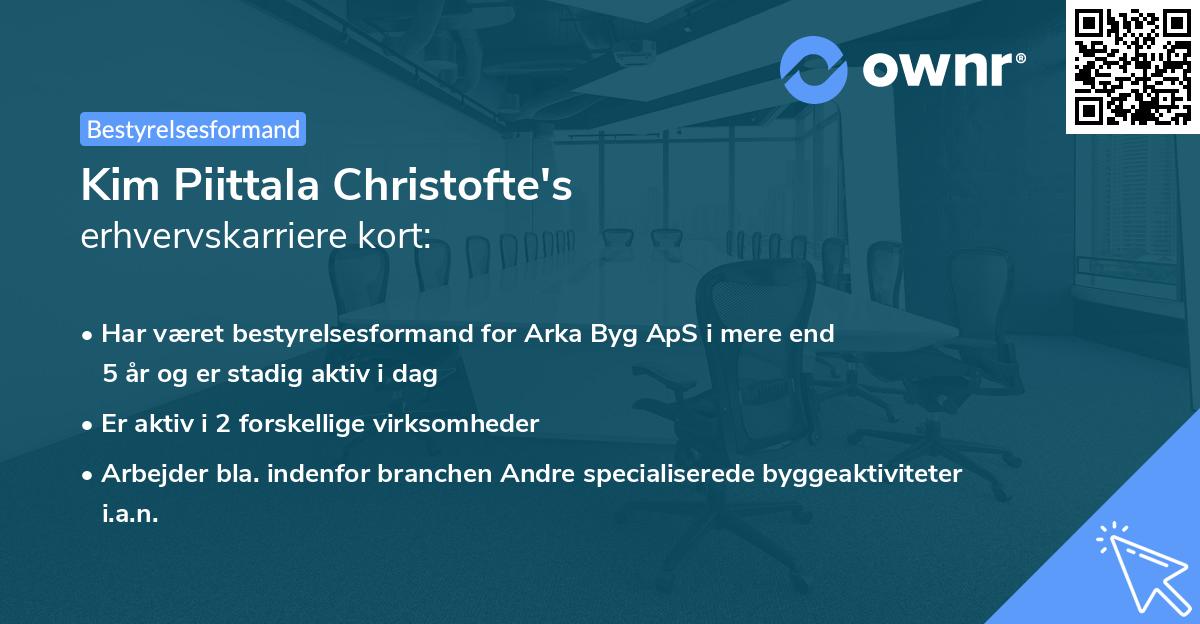 Kim Piittala Christofte's erhvervskarriere kort