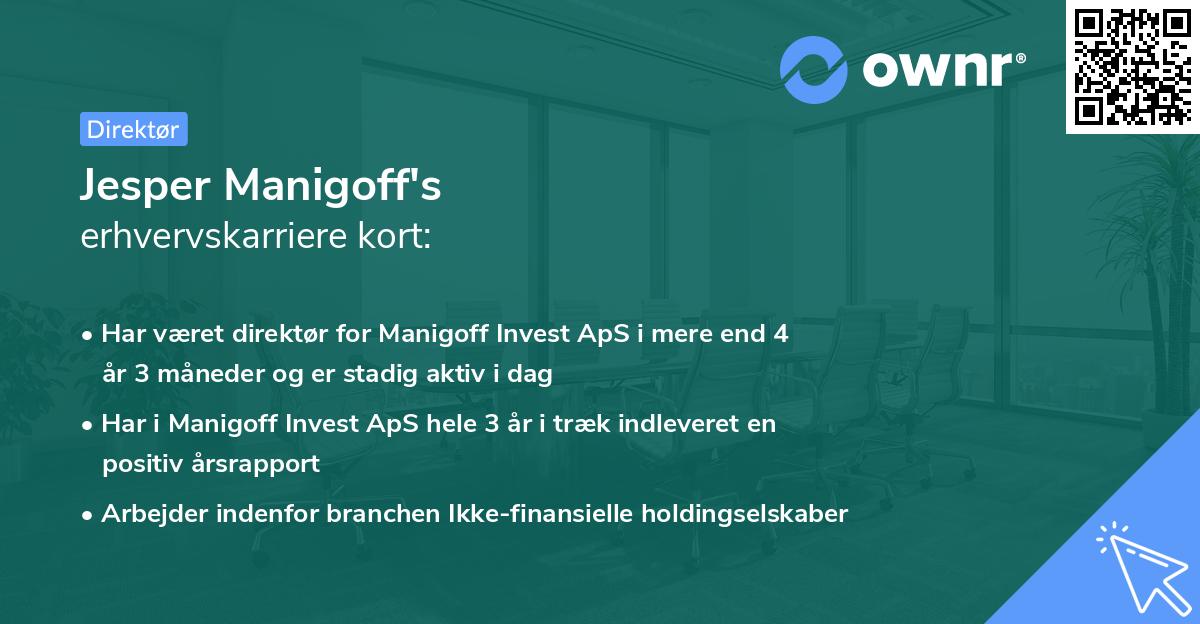 Jesper Manigoff's erhvervskarriere kort