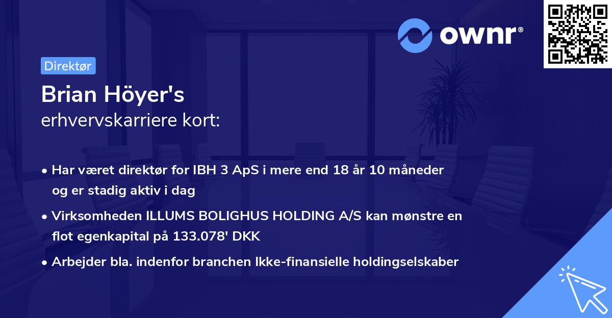 Brian Höyer's erhvervskarriere kort