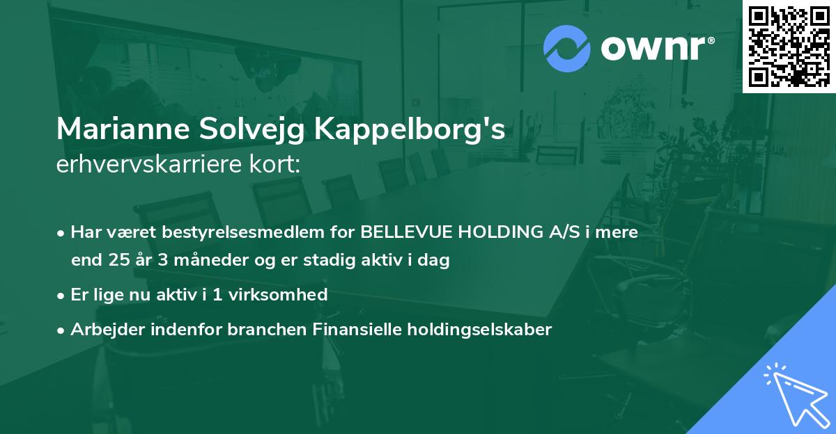 Marianne Solvejg Kappelborg's erhvervskarriere kort
