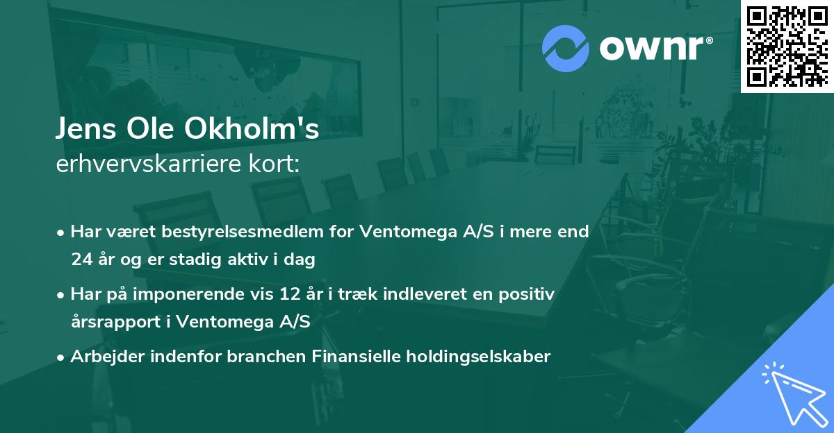 Jens Ole Okholm's erhvervskarriere kort