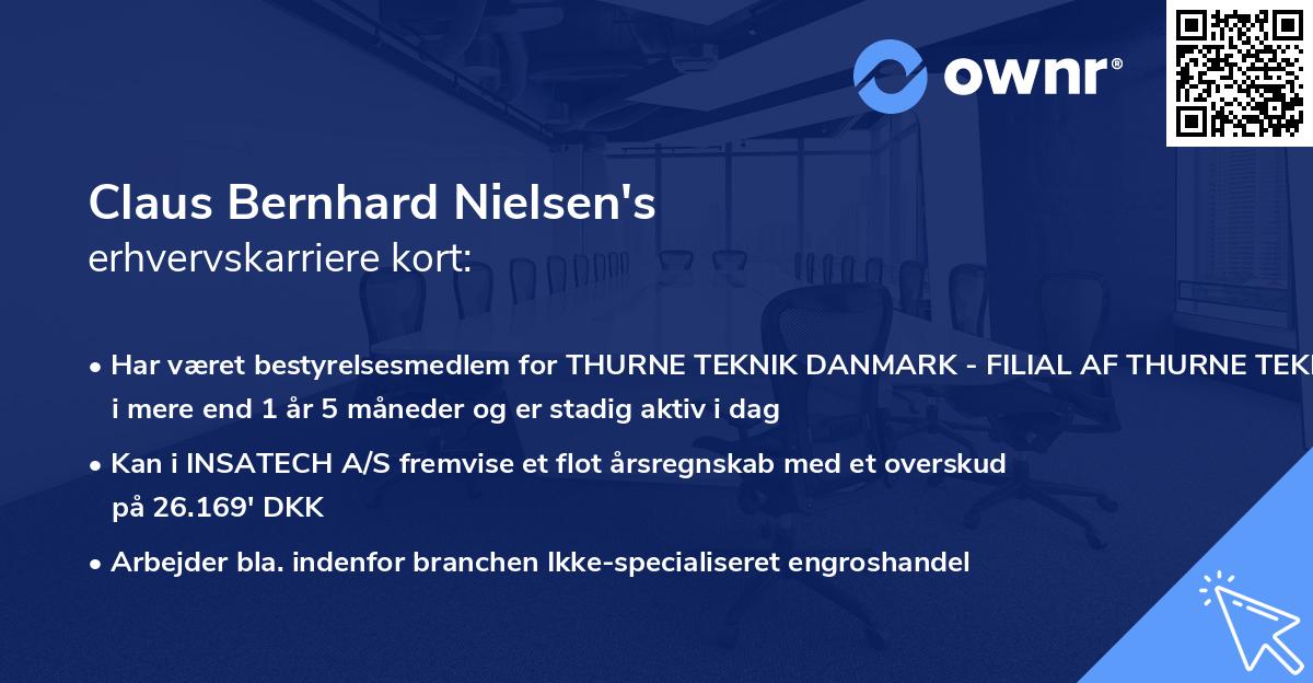 Claus Bernhard Nielsen's erhvervskarriere kort
