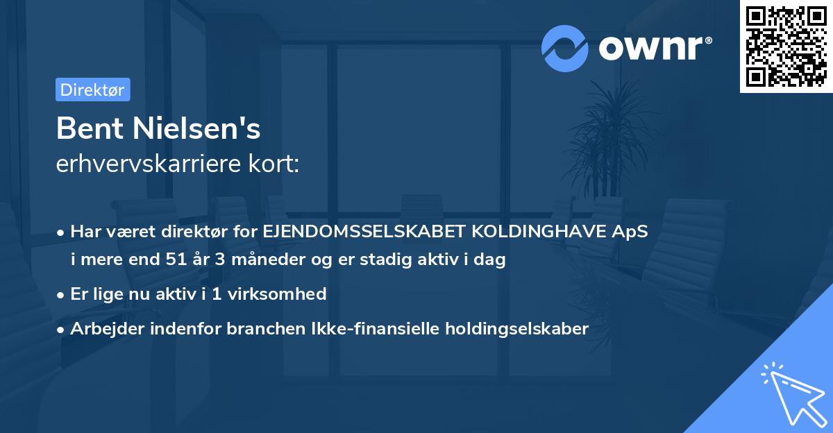 Bent Nielsen's erhvervskarriere kort