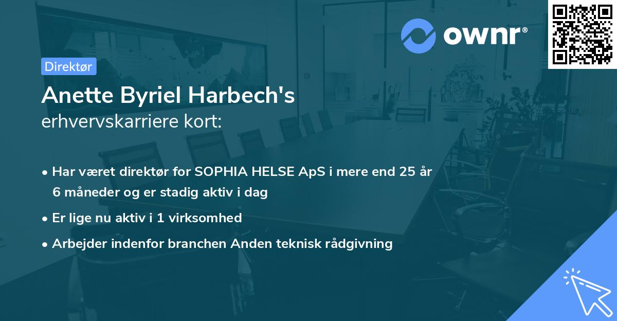Anette Byriel Harbech's erhvervskarriere kort