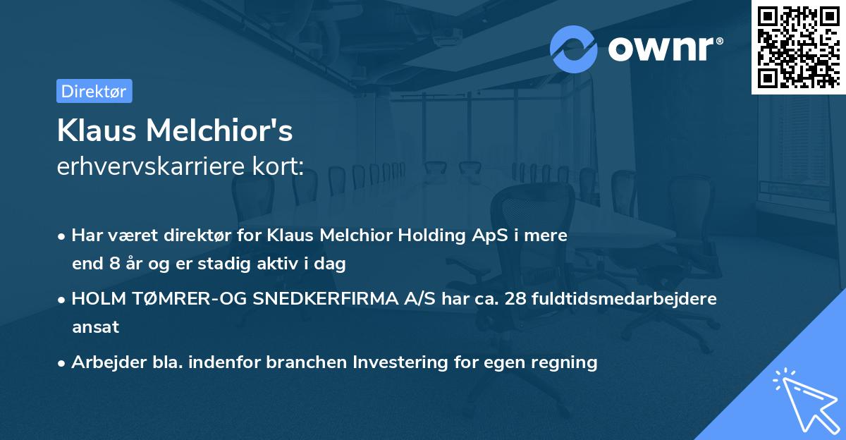 Klaus Melchior's erhvervskarriere kort