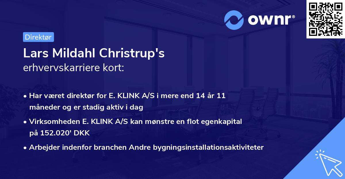 Lars Mildahl Christrup's erhvervskarriere kort