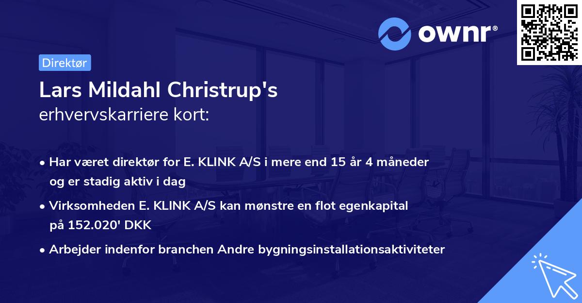 Lars Mildahl Christrup's erhvervskarriere kort