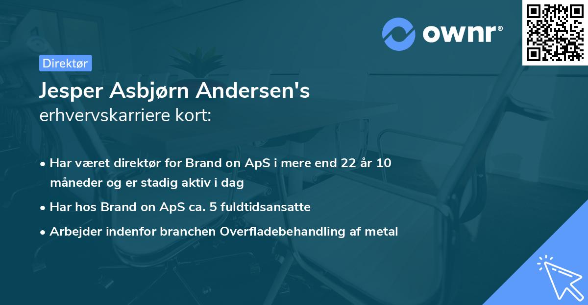 Jesper Asbjørn Andersen's erhvervskarriere kort