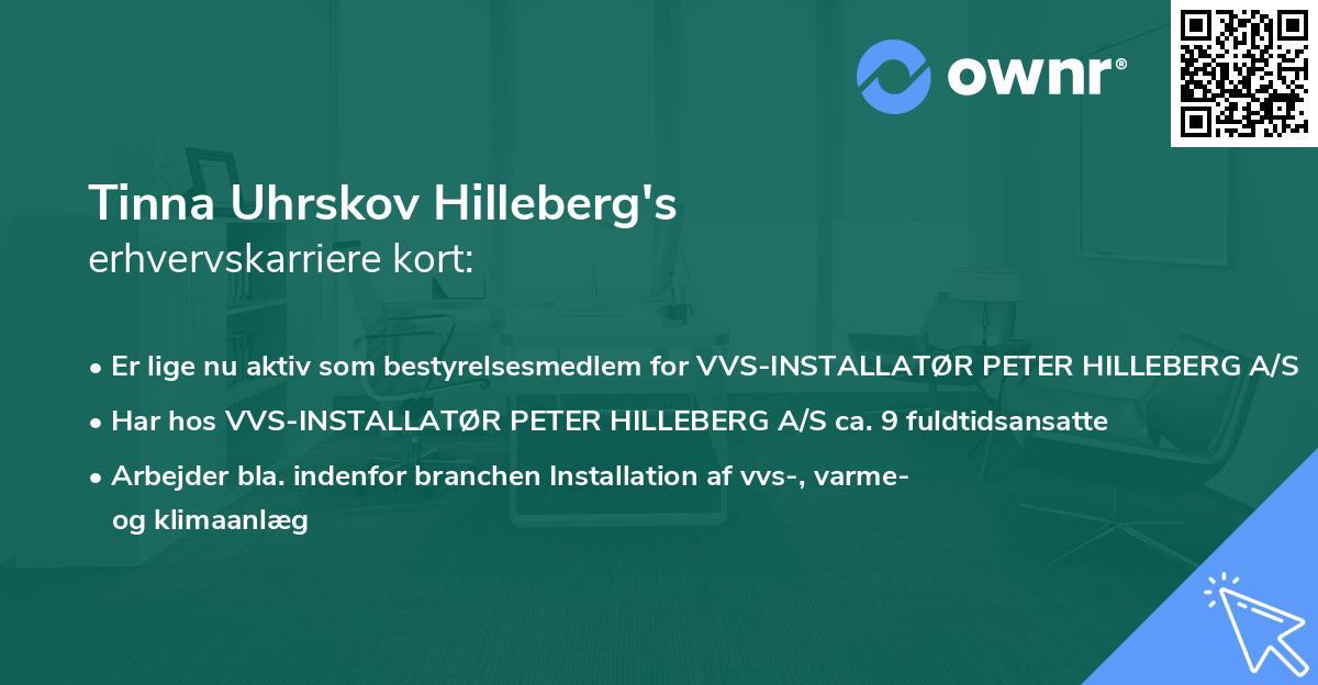 Tinna Uhrskov Hilleberg's erhvervskarriere kort