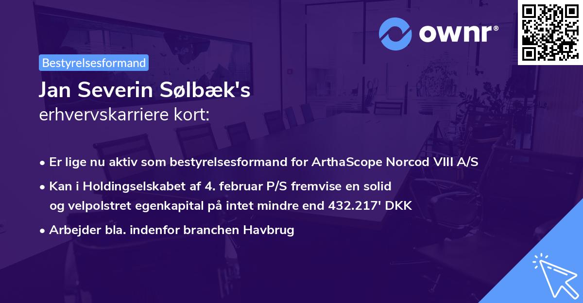Jan Severin Sølbæk's erhvervskarriere kort
