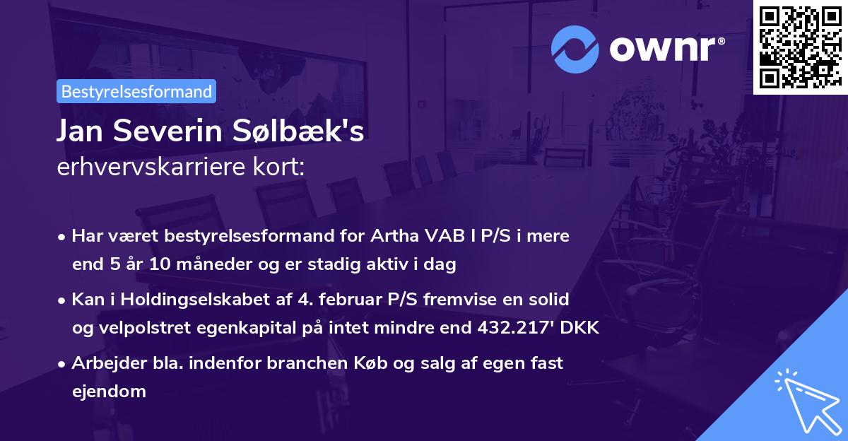 Jan Severin Sølbæk's erhvervskarriere kort