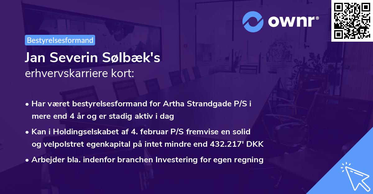 Jan Severin Sølbæk's erhvervskarriere kort