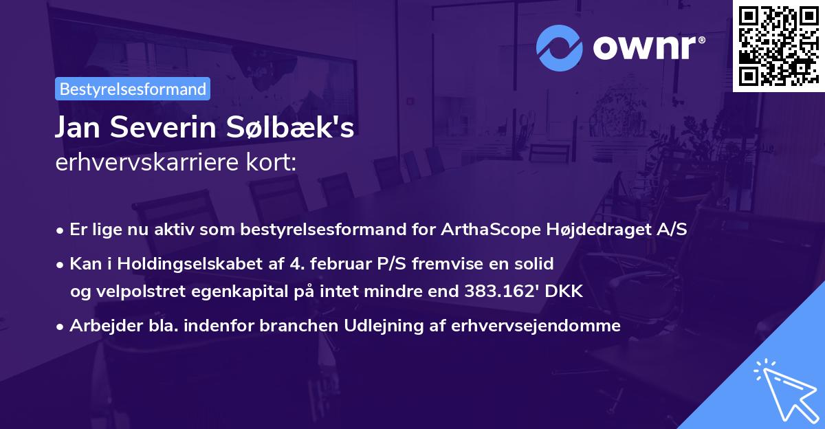 Jan Severin Sølbæk's erhvervskarriere kort