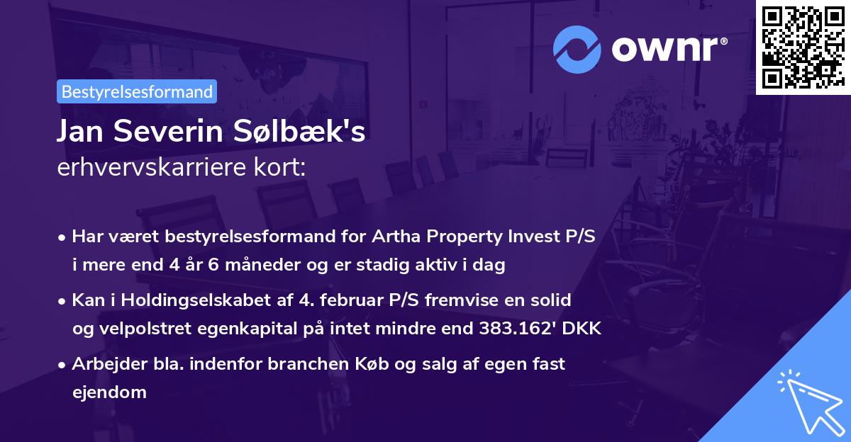 Jan Severin Sølbæk's erhvervskarriere kort