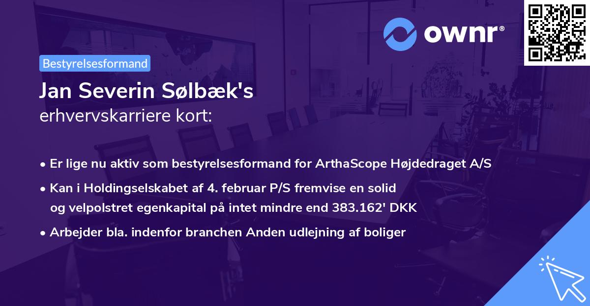 Jan Severin Sølbæk's erhvervskarriere kort