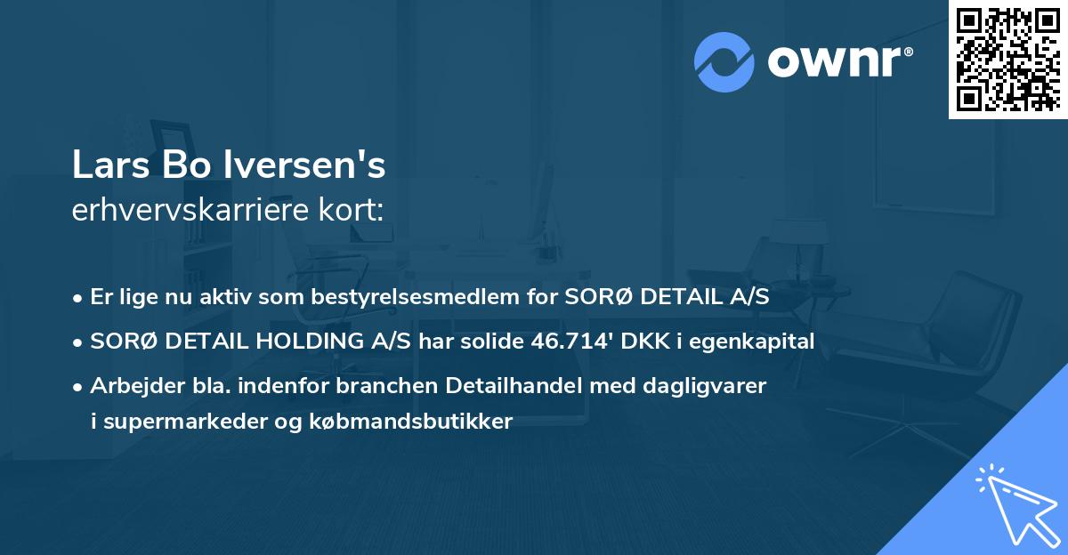 Lars Bo Iversen's erhvervskarriere kort