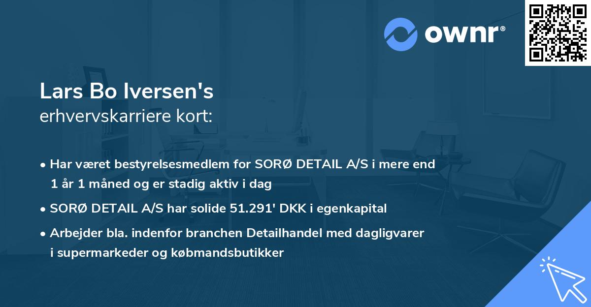 Lars Bo Iversen's erhvervskarriere kort