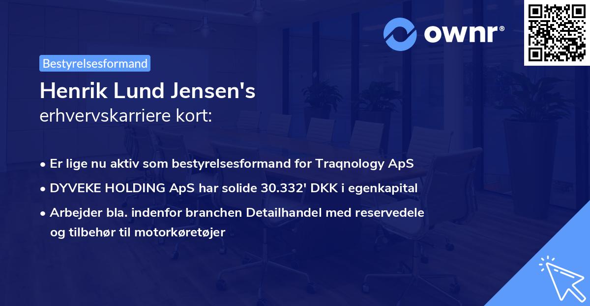 Henrik Lund Jensen's erhvervskarriere kort