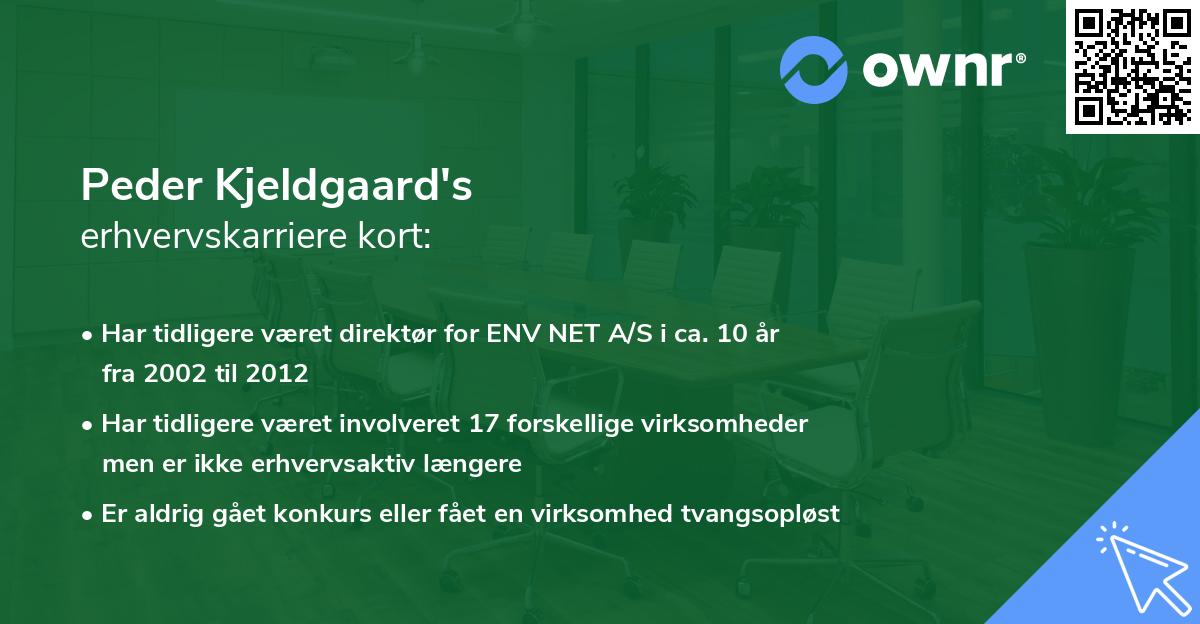 Peder Kjeldgaard's erhvervskarriere kort