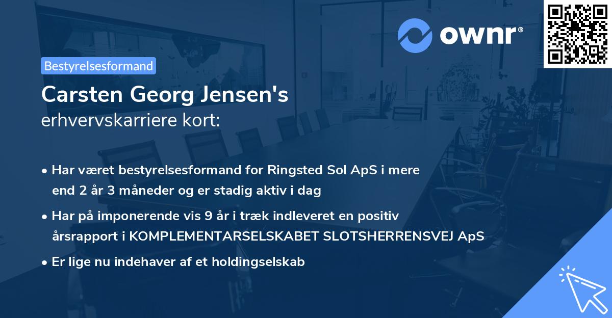 Carsten Georg Jensen's erhvervskarriere kort