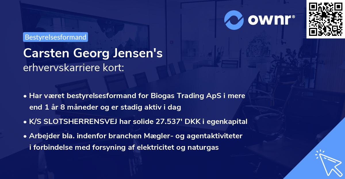Carsten Georg Jensen's erhvervskarriere kort