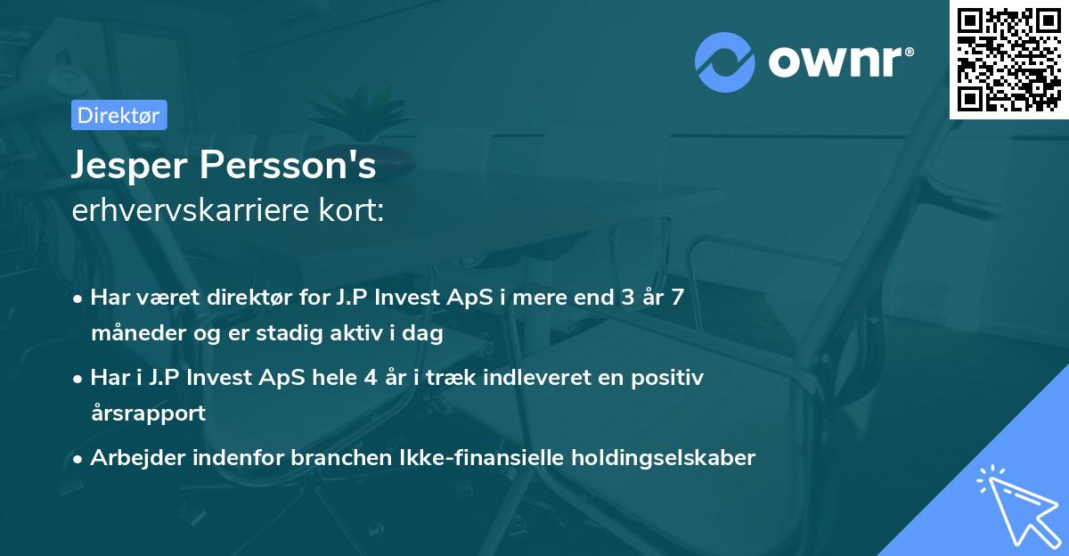 Jesper Persson's erhvervskarriere kort