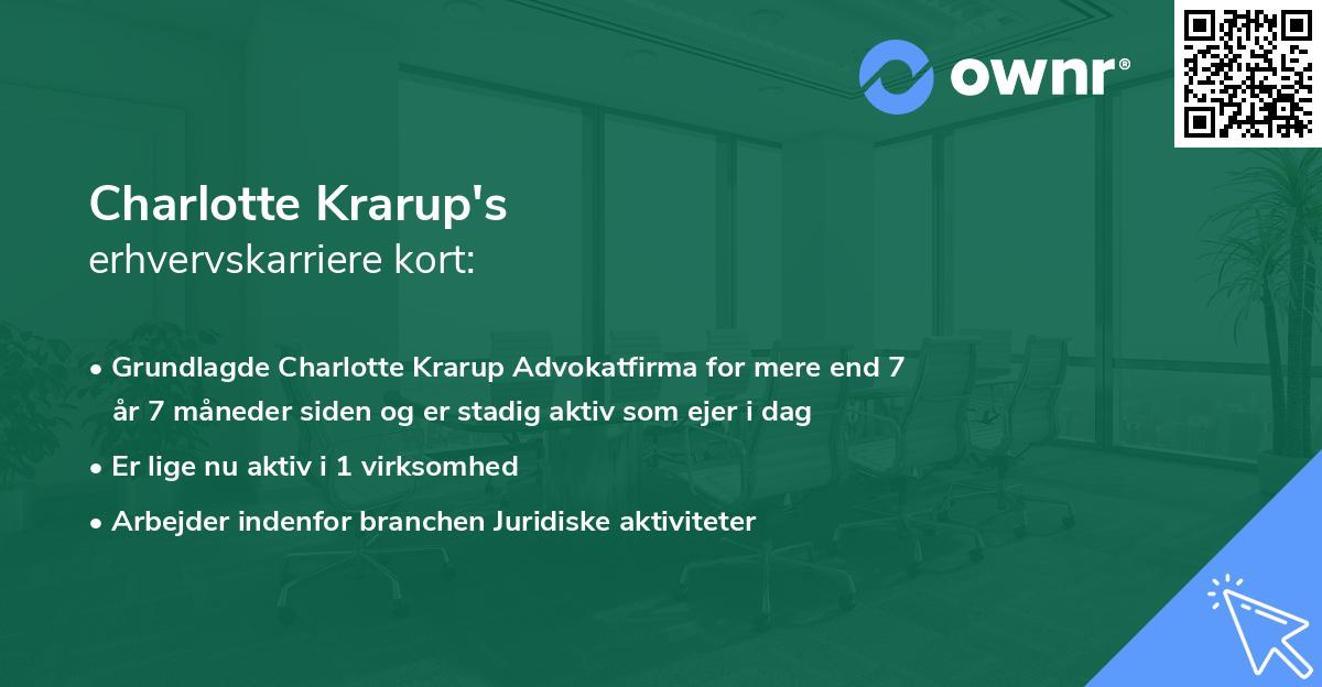 Charlotte Krarup's erhvervskarriere kort