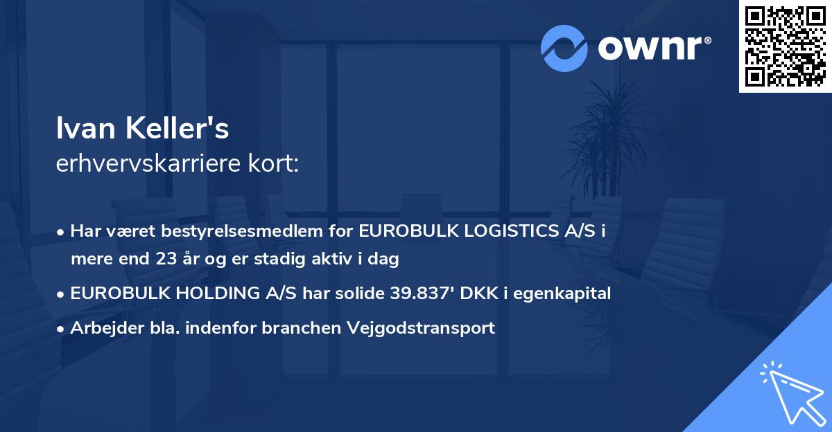 Ivan Keller's erhvervskarriere kort