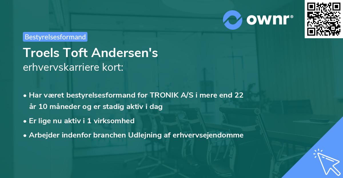 Troels Toft Andersen's erhvervskarriere kort