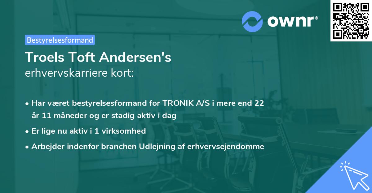 Troels Toft Andersen's erhvervskarriere kort