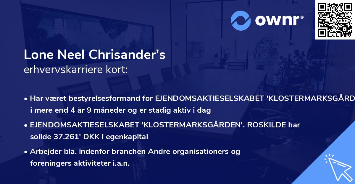 Lone Neel Chrisander's erhvervskarriere kort