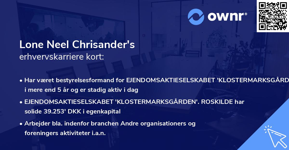 Lone Neel Chrisander's erhvervskarriere kort