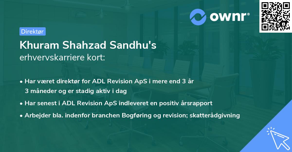 Khuram Shahzad Sandhu's erhvervskarriere kort