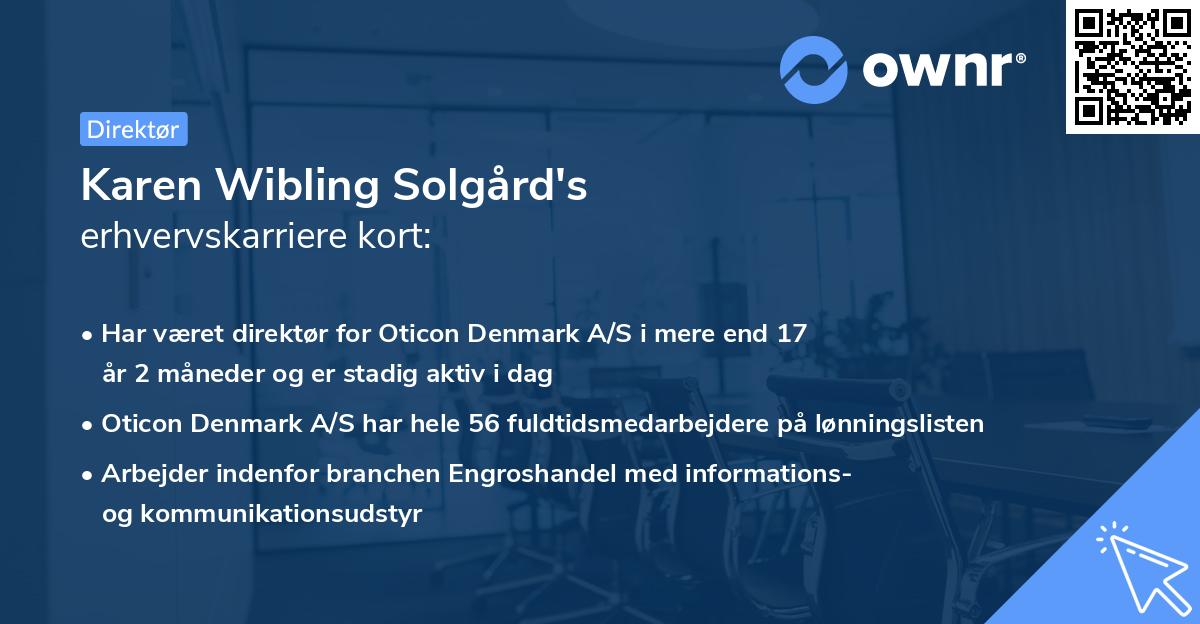 Karen Wibling Solgård's erhvervskarriere kort