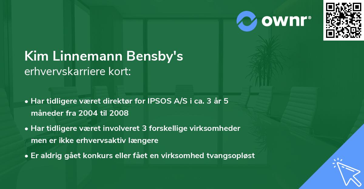 Kim Linnemann Bensby's erhvervskarriere kort