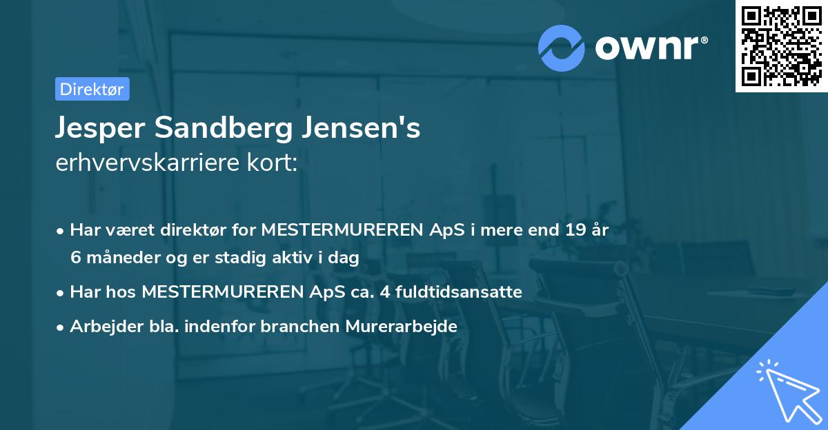 Jesper Sandberg Jensen's erhvervskarriere kort