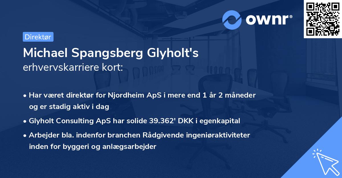 Michael Spangsberg Glyholt's erhvervskarriere kort
