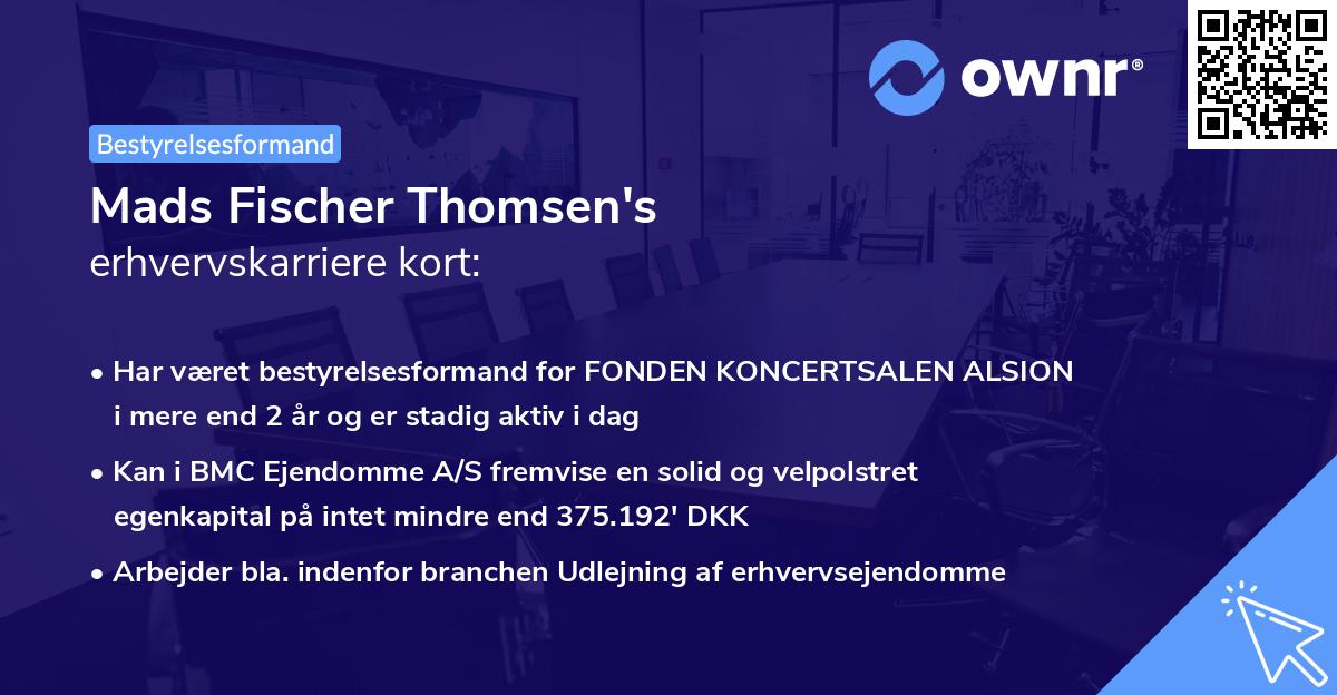 Mads Fischer Thomsen's erhvervskarriere kort