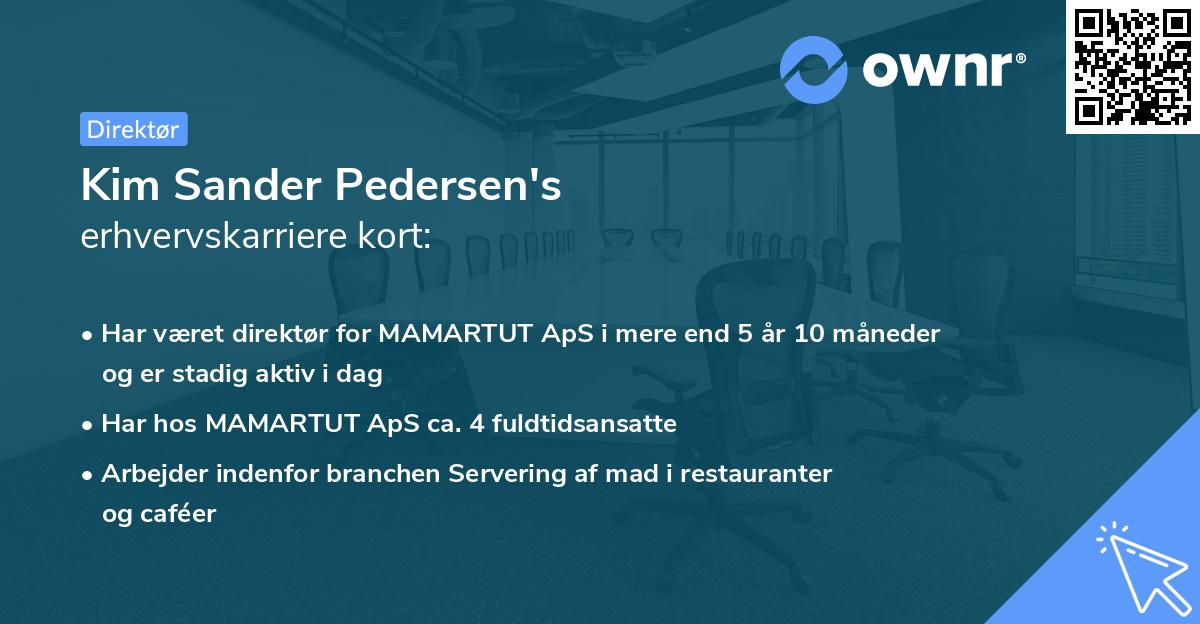 Kim Sander Pedersen's erhvervskarriere kort