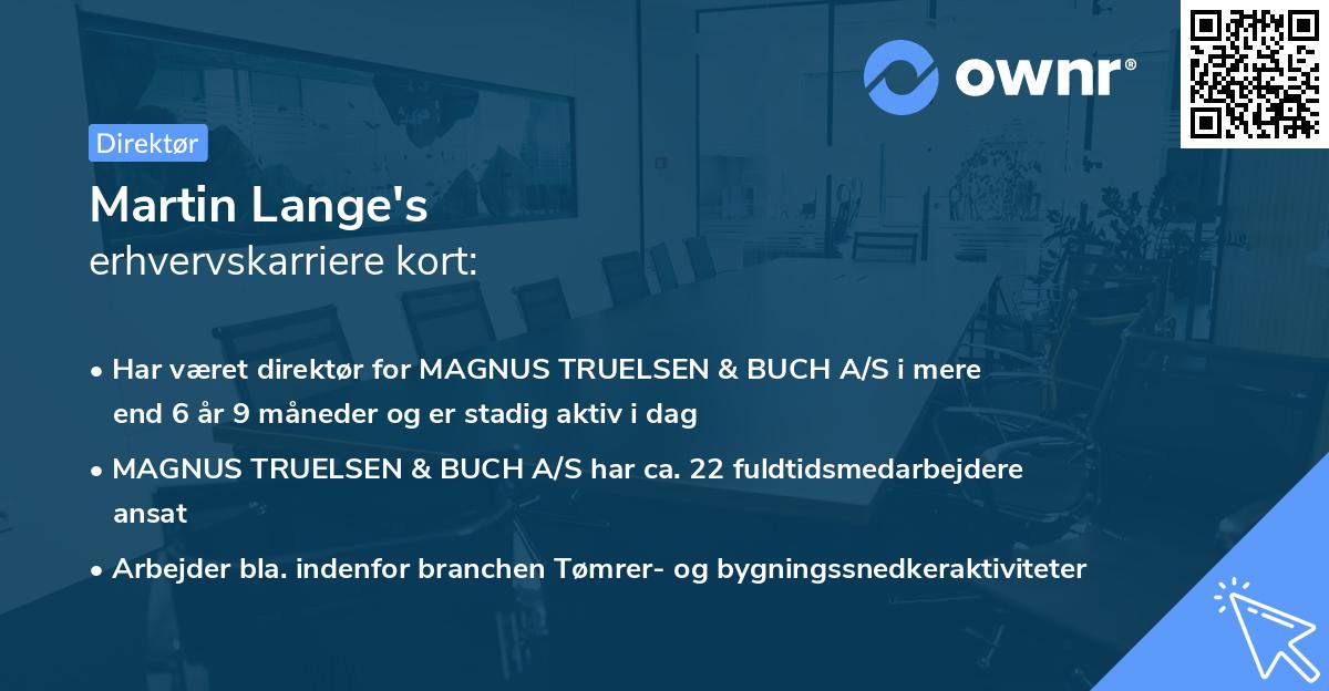 Martin Lange's erhvervskarriere kort