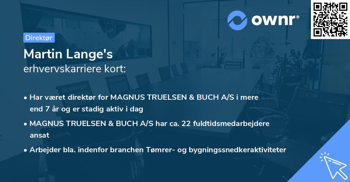 Martin Lange's erhvervskarriere kort