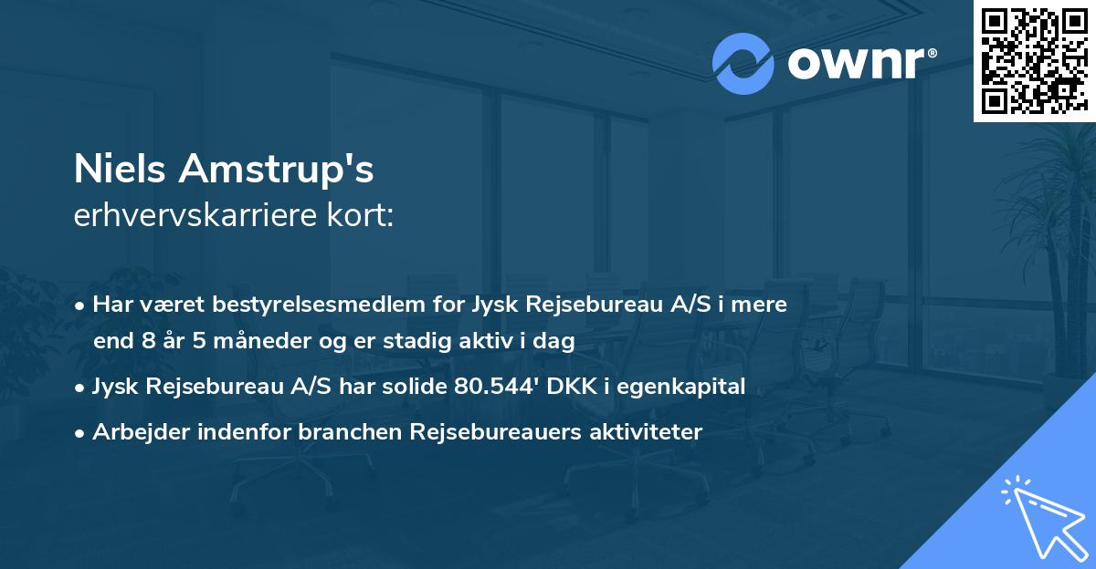 Niels Amstrup's erhvervskarriere kort
